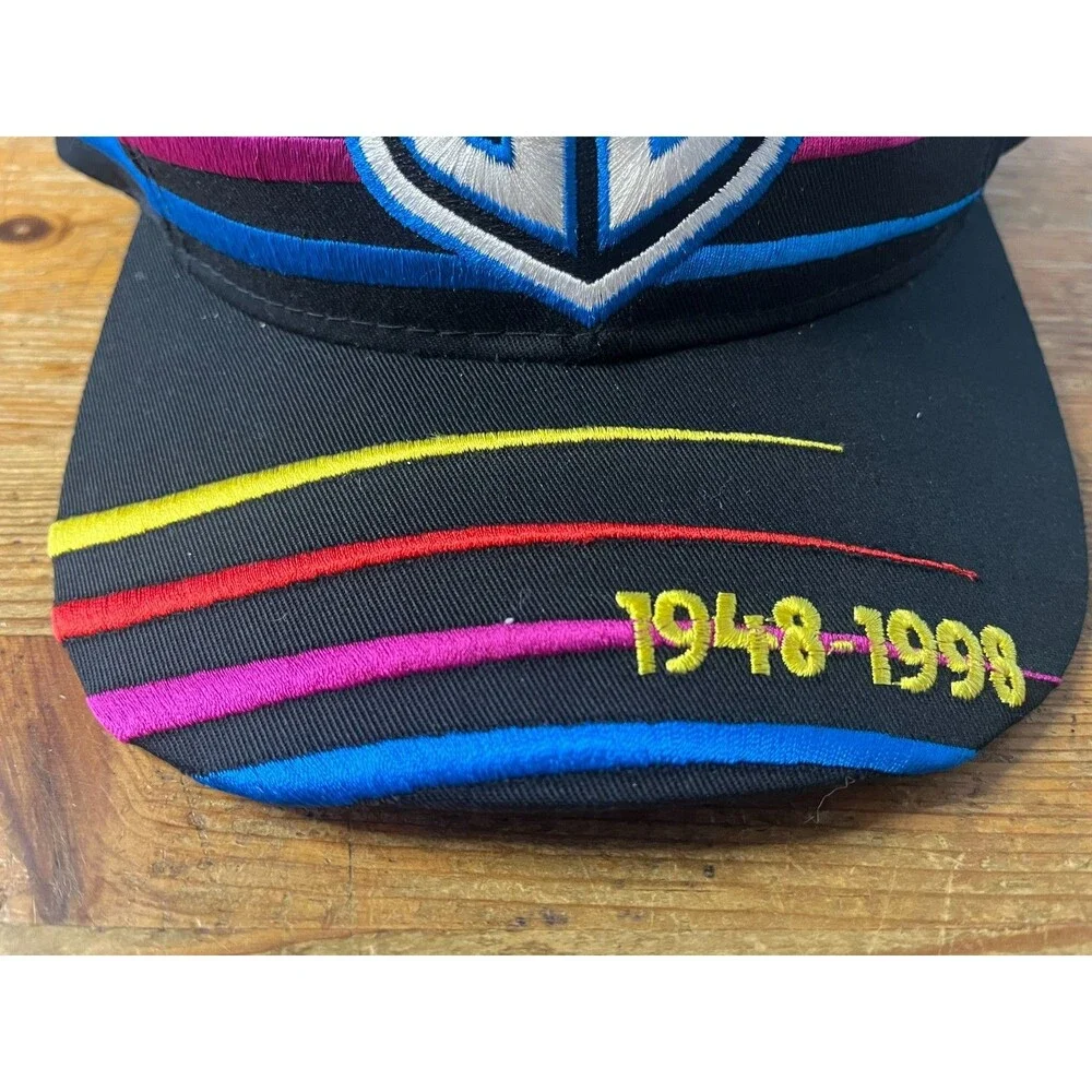 Vintage NASCAR Snapback Hat 50th Anniversary Black Racing Chase Authentics